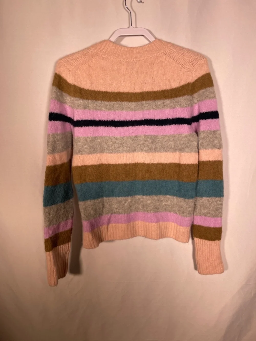J. CREW POINT SUR WOMENS STRIPED WOOL ALPACA CREWNECK SWEATER MEDIUM MULTICOLOR